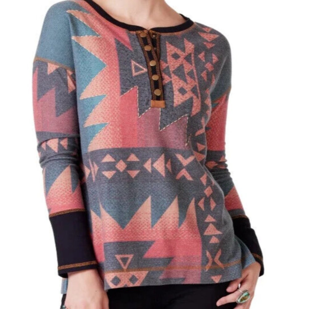 NEW Double D Ranch Galivan Ridge Knit Top Women's Size Large $195